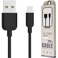 Usams U-Turn Lightning Cable 1M Black/Black 2A Ipusbxd01 (Us-Sj097)