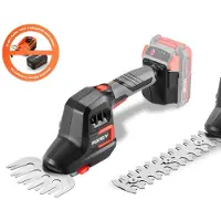 FUXTEC Cisaille à gazon FX-E1HHS20 | Cisaille à buissons sans fil 20 V | Autonomie de 80 min | Cisaille à haies manuelle 2 en 1 | Lame de 20 cm | Lame pour bordures de pelouse de 10 cm | Sans batterie