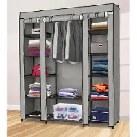Lendo Online Armoire Pliable 145x44x170 cm Acier Gris