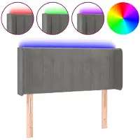 vidaXL Tête de lit LED gris clair 103x16x78/88 cm velours