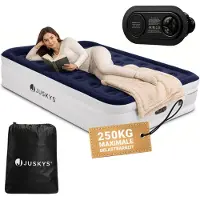 Juskys Lit à air autogonflant Sapri L - 203 x 152 x 47 cm - Sac de rangement inclus