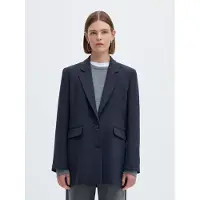 Selected Oversize En Viscose Mélangée Veste Femme Bleu 44