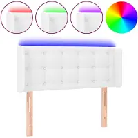 vidaXL Tête de lit LED blanc 83x16x78/88 cm similicuir