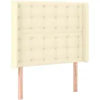 vidaXL Tête de lit avec oreilles Crème 103x16x118/128 cm Similicuir