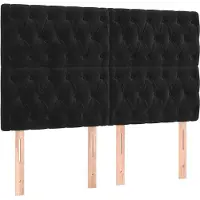 vidaXL Têtes de lit 4 pcs. noir 72x7x78/88 cm velours
