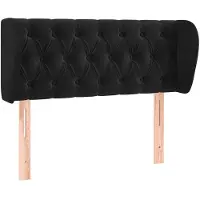 vidaXL Tête de lit avec oreilles noir 93x23x78/88 cm velours