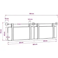 vidaXL Tête de lit suspendue , tissu noir