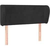 vidaXL Tête de lit avec oreilles noir 93x23x78/88 cm velours