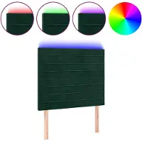 vidaXL Tête de lit LED vert foncé 100x5x118/128 cm velours