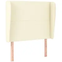 vidaXL Tête de lit avec oreilles Crème 83x23x118/128 cm Similicuir