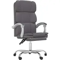 vidaXL Chaise de bureau avec fonction chaise longue gris similicuir
