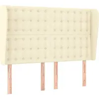 vidaXL Tête de lit avec oreilles Crème 147x23x118/128 cm Similicuir