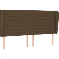 vidaXL Tête de lit avec oreilles brun foncé 183x23x118/128 cm Tissu