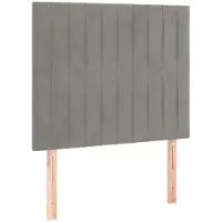 vidaXL Têtes de lit 2 pcs. Gris clair 90x5x78/88 cm velours