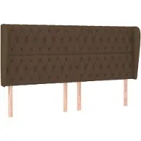 vidaXL Tête de lit avec oreilles brun foncé 203x23x118/128 cm Tissu