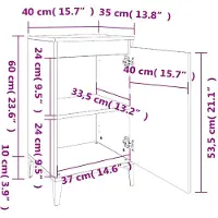 vidaXL Table de chevet gris béton 40x35x70 cm bois d'ingénierie