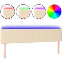 vidaXL Tête de lit LED Crème 200x5x78/88 cm Tissu