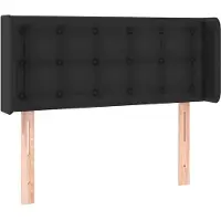 vidaXL Tête de lit avec oreilles Noir 93x16x78/88 cm Similicuir