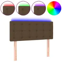vidaXL Tête de lit LED brun foncé 100x5x78/88 cm Tissu