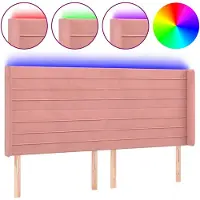 vidaXL Tête de lit LED rose 203x16x118/128 cm velours