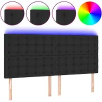 vidaXL Tête de lit LED noir 200x5x118/128 cm similicuir
