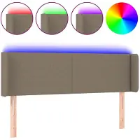vidaXL Tête de lit LED Taupe 147x16x78/88 cm Tissu