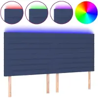 vidaXL Tête de lit LED bleue 160x5x118/128 cm Tissu