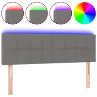 vidaXL Tête de lit LED gris foncé 144x5x78/88 cm Tissu