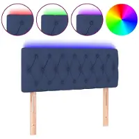 vidaXL Tête de lit LED bleue 90x7x78/88 cm Tissu