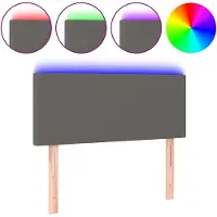 vidaXL Tête de lit LED Gris 90x5x78/88 cm Similicuir