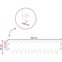 vidaXL Bordure de jardin, 30 pièces, 103 x 25 cm, acier rouillé