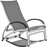 TecTake Transat Avignon - Transat réglable 2-en-1 - Fauteuil à bascule d'extérieur - Structure résistante aux intempéries et tissu imperméable et respirant - Fauteuil de jardin - Fauteuil de balcon -