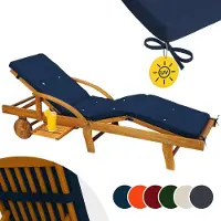 Detex Coussin bleu 195 cm pour transat jardin rembourré