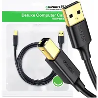 UGREEN Us135 Câble d'imprimante Usb 2.0 A-B, plaqué or, 2M (noir)