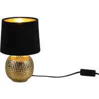 TRIO Lampe de table SOPHIA dorée-noire-dorée, 1xE14x40W, tissu, dimensions : 26x16x16 cm, IP20, RL