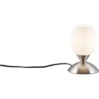 TRIO Lampe de table CUP II argent-blanc 1xE14x40W verre, dimensions : 18x12x12 cm, IP20, RL