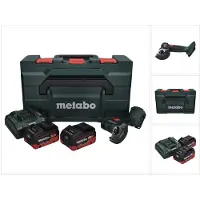 Metabo Meuleuse d'angle sans fil CC 18 LTX 18 V 76 mm sans balais + 2 batteries 5,5 Ah + chargeur + metaBOX