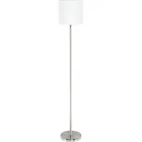 Eglo Lampadaire Pasteri 28cm nickel mat avec nuance blanche