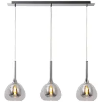 Brilliant Lampe à suspension, 3 flammes Hadan argent IP20 E14 40 watts dimmable g. f. Lampe à goutte