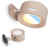 Briloner Sticklights - Lampe murale sans électricité ni perçage avec batterie, tactile, dimmable, CCT, fixation magnétique amovible, applique murale sans fil, 9x7,5x4 cm, beige