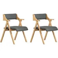 SoBuy 2 chaises pliantes grises hêtre