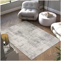 TecTake Tapis au design vintage - Tapis à poils ras pour le salon, la chambre d'enfant, la chambre à coucher ou le couloir - Lavable - Taille div. - 160x230cm - beige/gris