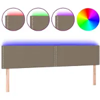 vidaXL Tête de lit LED Taupe 180x5x78/88 cm Tissu