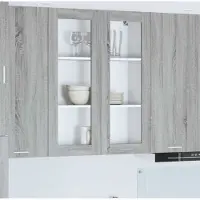 vidaXL Armoire suspendue avec porte Riga Gris Sonoma 80 x 31 x 100 cm