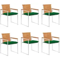 vidaXL Chaises de jardin 6 pcs. avec coussins bois massif acacia