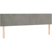 vidaXL Têtes de lit 2 pcs. Gris clair 90x5x78/88 cm velours