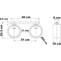 LumenXL Plafonnier avec verre fumé rond, 2 lumières - Orbitique