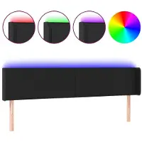 vidaXL Tête de lit LED noir 203x16x78/88 cm similicuir