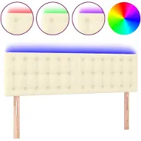 vidaXL Tête de lit LED Crème 144x5x78/88 cm Similicuir