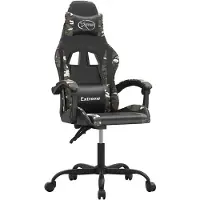 vidaXL Chaise de jeu noir et camouflage similicuir
